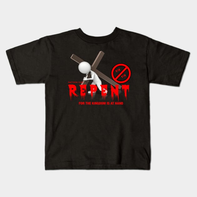 Repent T-shirt Kids T-Shirt by Oskerd